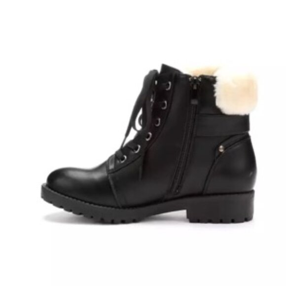 Apres by LAMO Winter Boots Women's Black Leather Faux Fur AW1765 Size 11 - Picture 3 of 6